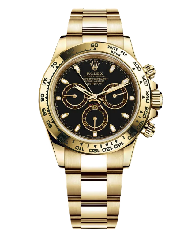 COSMOGRAPH DAYTONA 116508 YELLOW GOLD BLACK DIAL