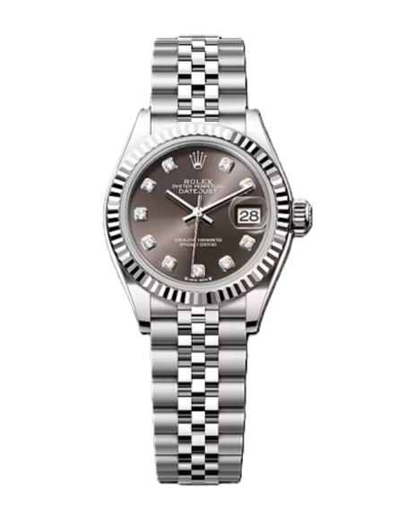 Lady-Datejust 279174 Dark grey, diamond-set